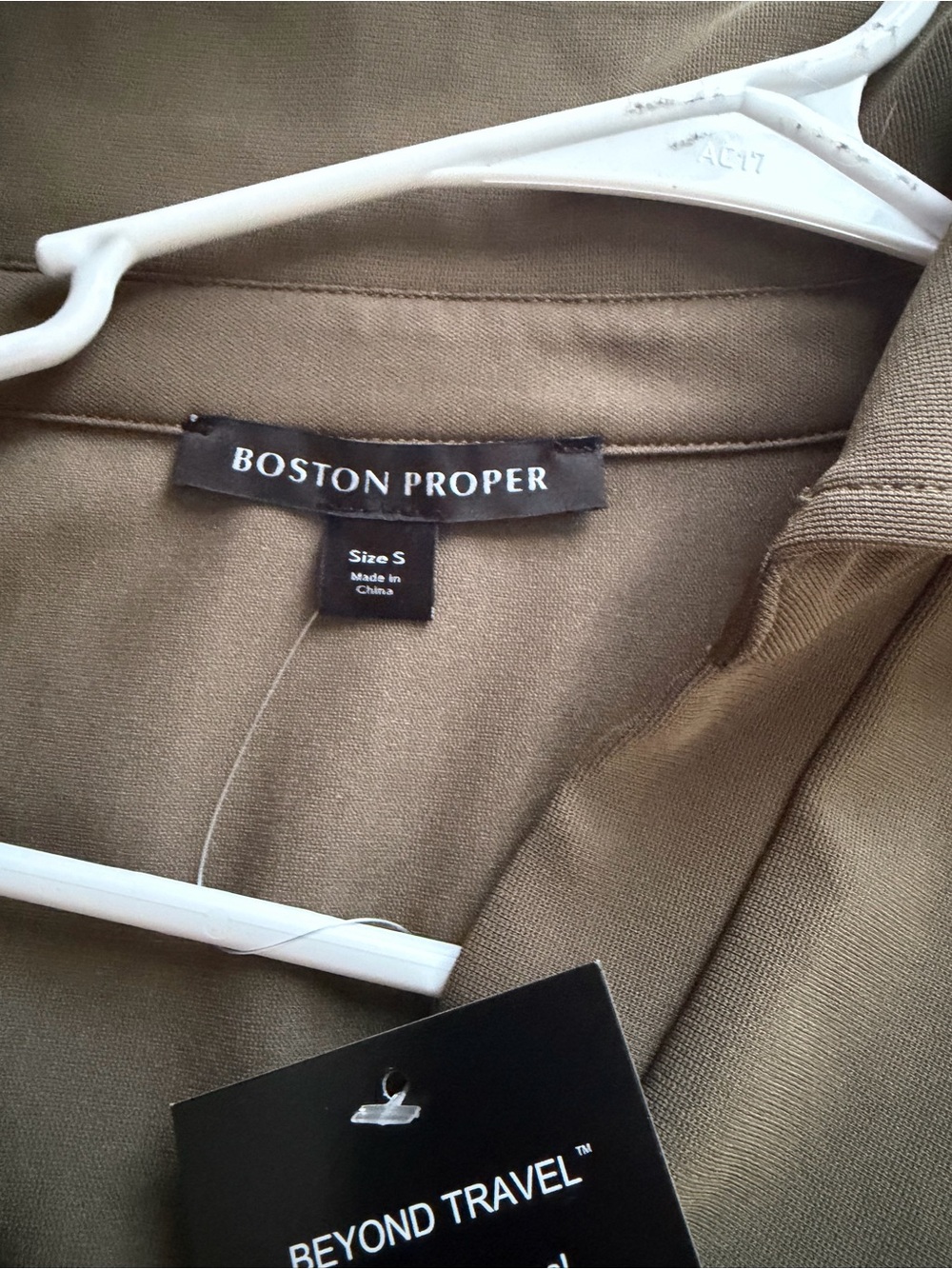 Boston Proper Olive Utility Shirt